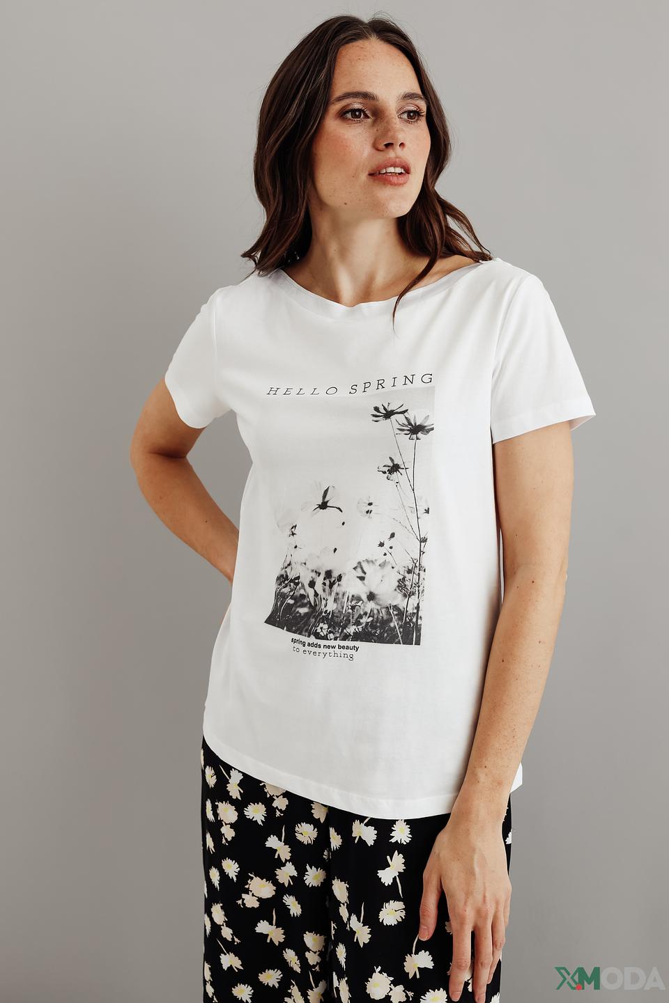 Футболка Taifun с принтом Hello Spring