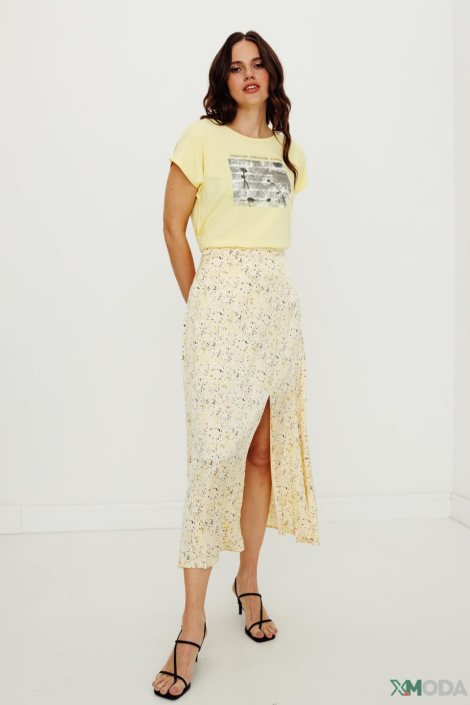 Футболка Taifun с принтом жёлтая