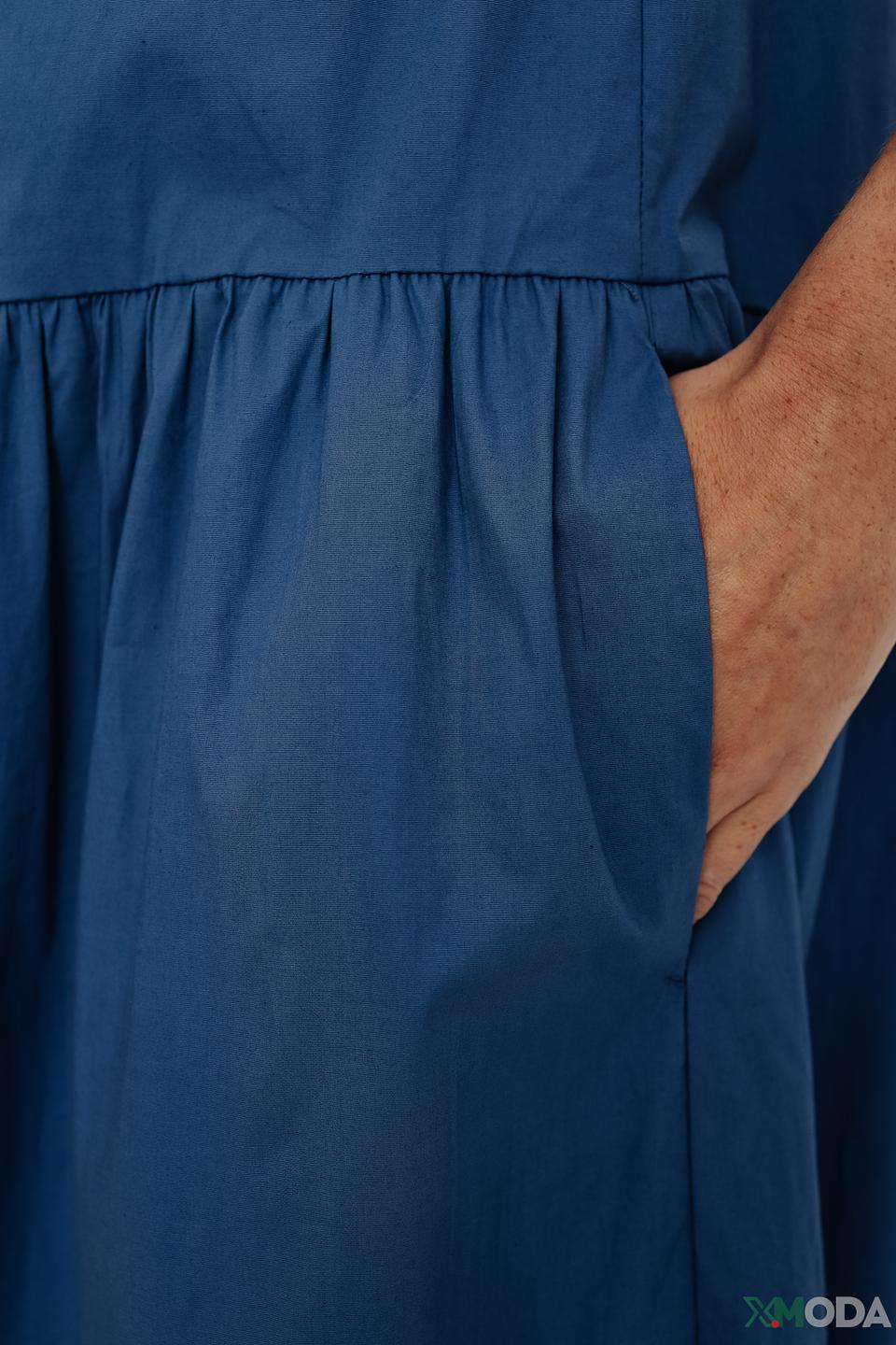 Платье Oui хлопковое голубое