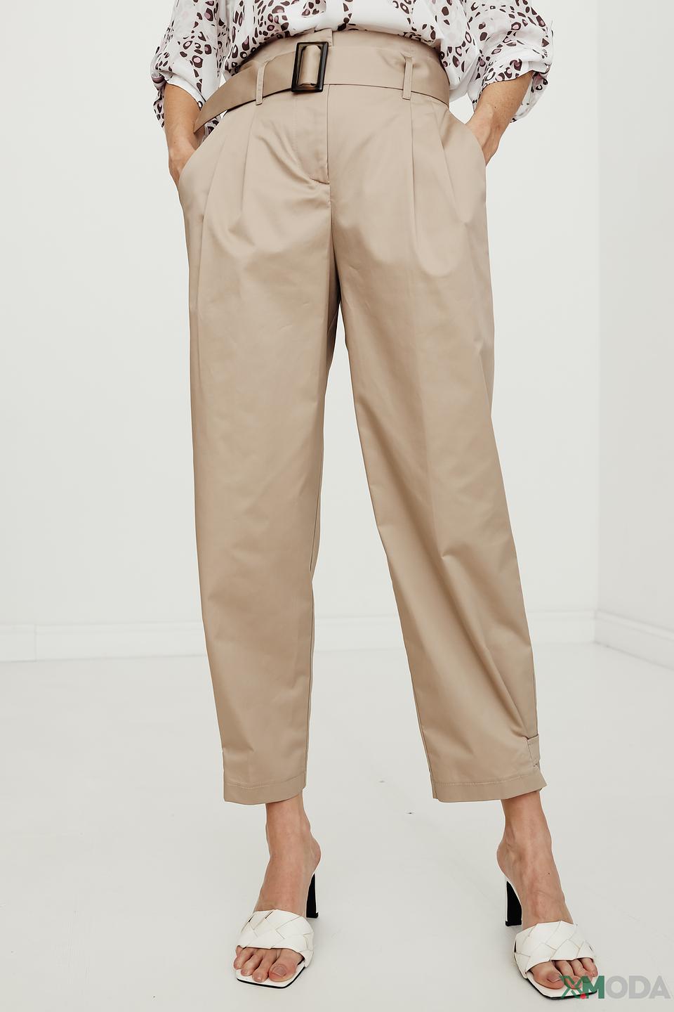 Брюки Icona бежевые с поясом