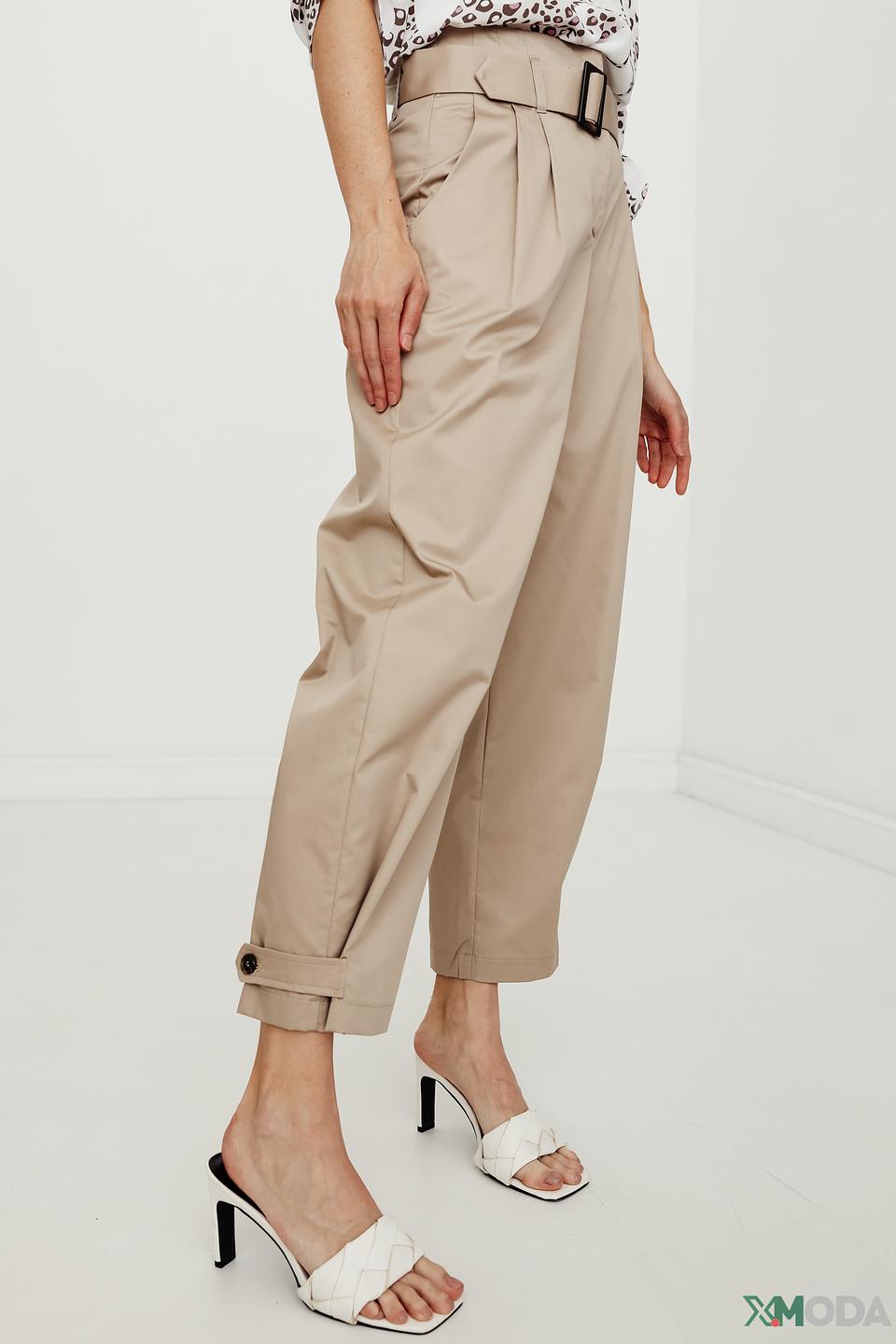 Брюки Icona бежевые с поясом
