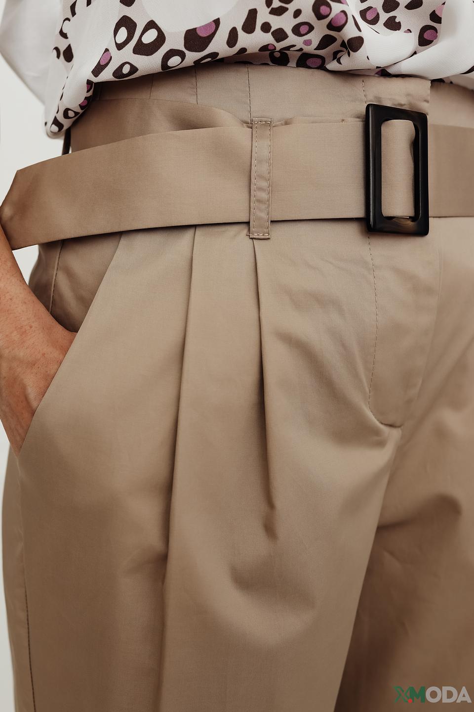 Брюки Icona бежевые с поясом