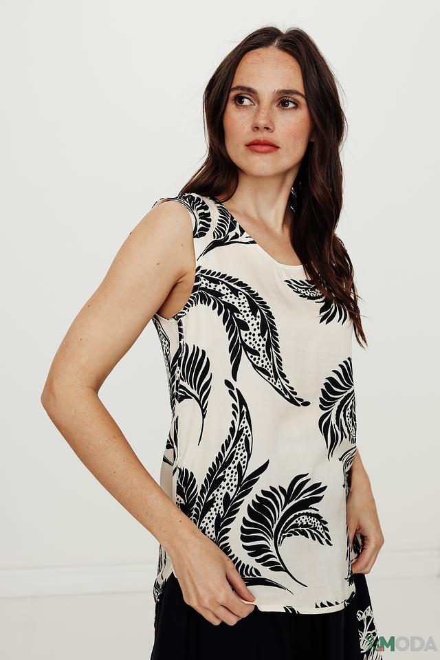 Топ Icona с принтом, чёрно-белый