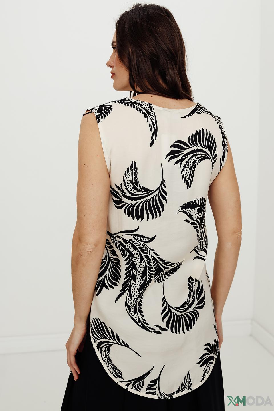 Топ Icona с принтом, чёрно-белый