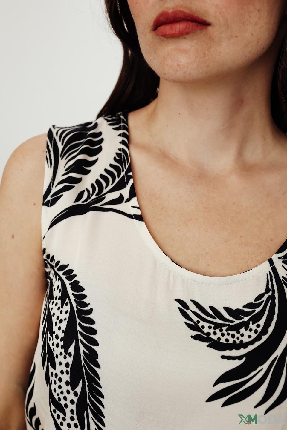 Топ Icona с принтом, чёрно-белый