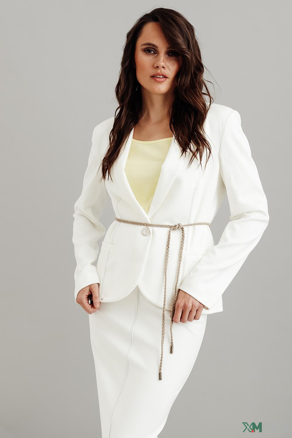 Жакет Manila Grace белый с поясом
