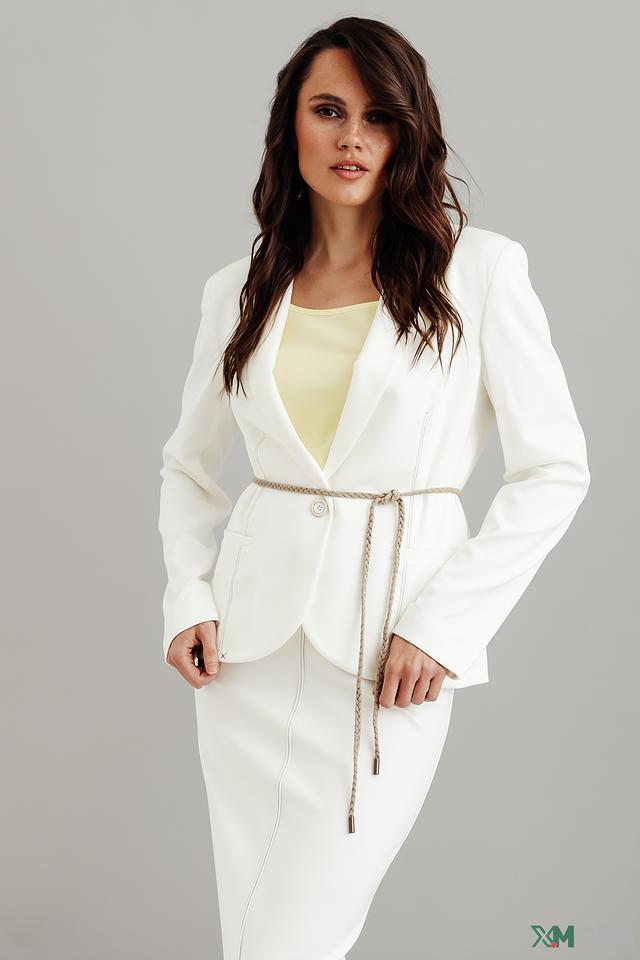 Жакет Manila Grace белый с поясом