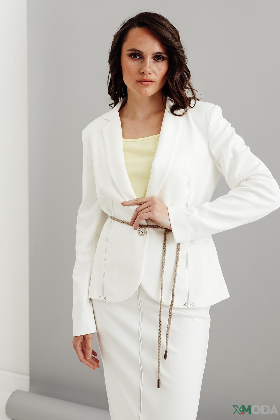 Жакет Manila Grace белый с поясом