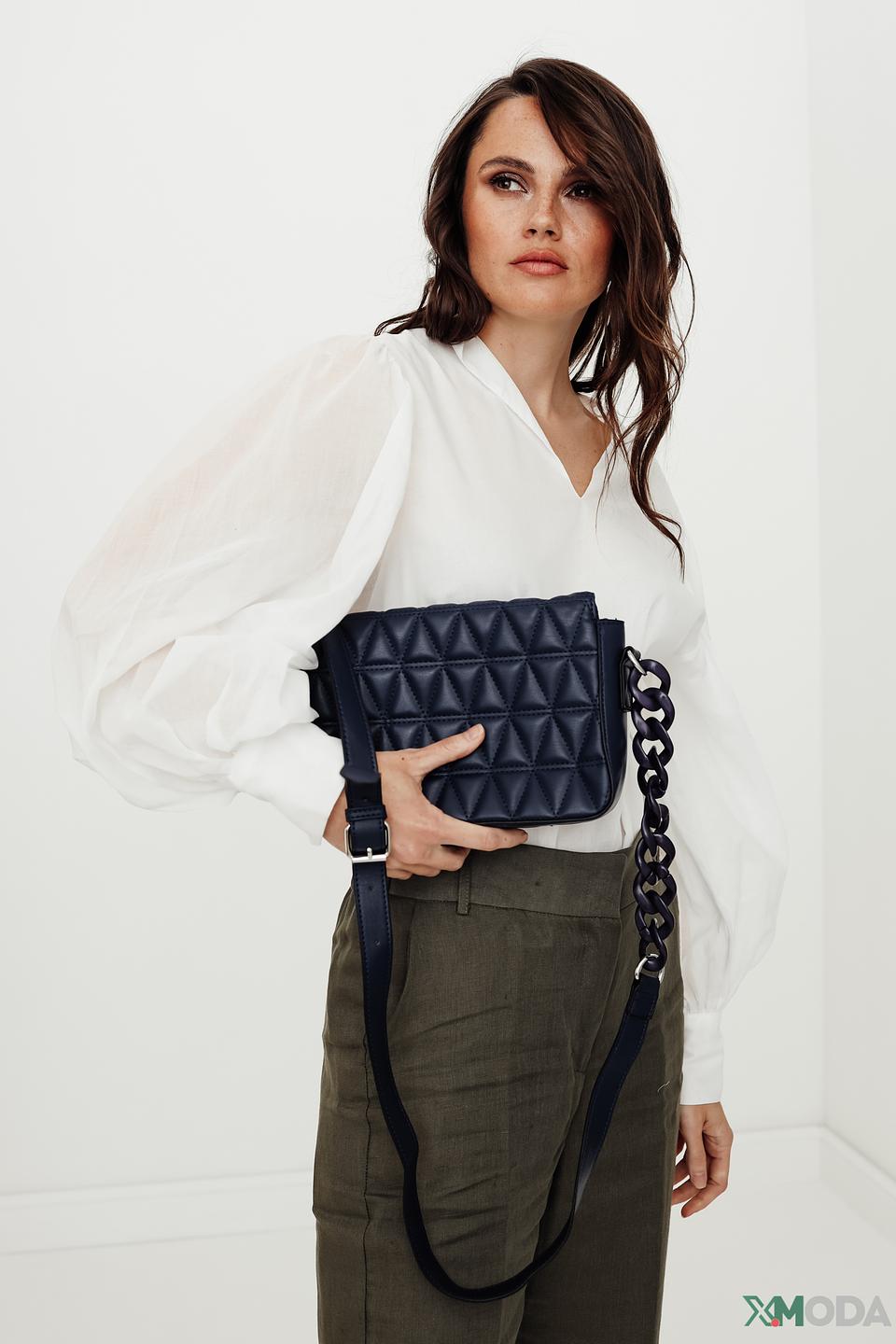 Сумка Pezzo стеганая синяя