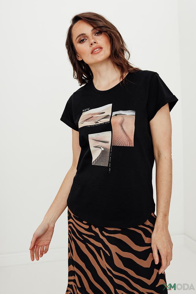 Футболка Taifun с принтом чёрная