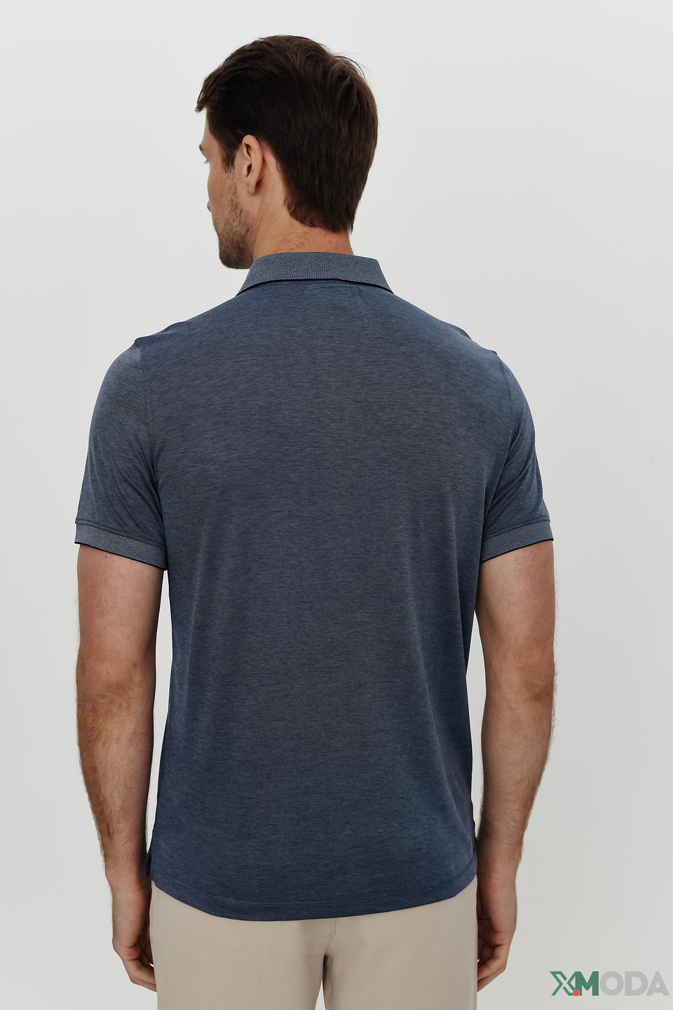 Поло Basefield мужское синее с меланжем