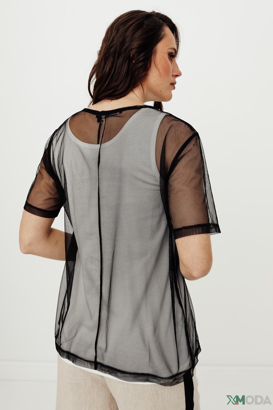 Блуза Marc Aurel с принтом Racing серая