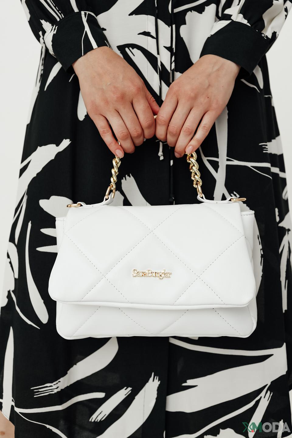 Сумка Sara Burglar жен. белая с цепью