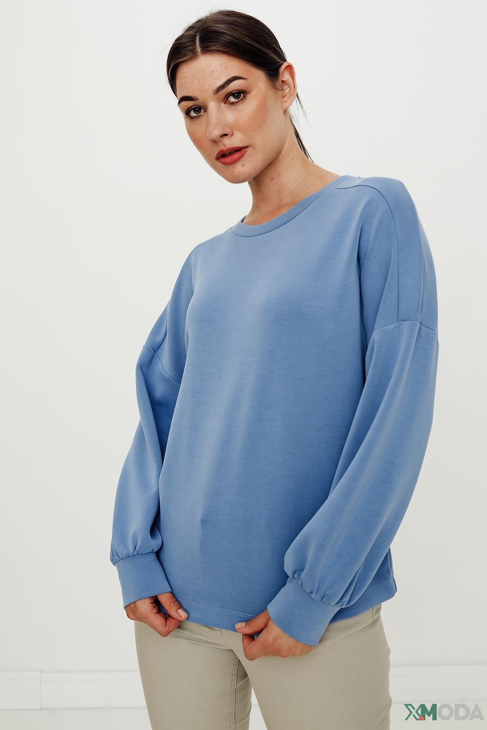 Пуловер Betty and Co голубой оверсайз