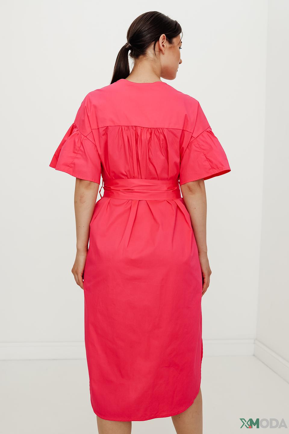 Платье Oui с рукавами-фонариками фуксия