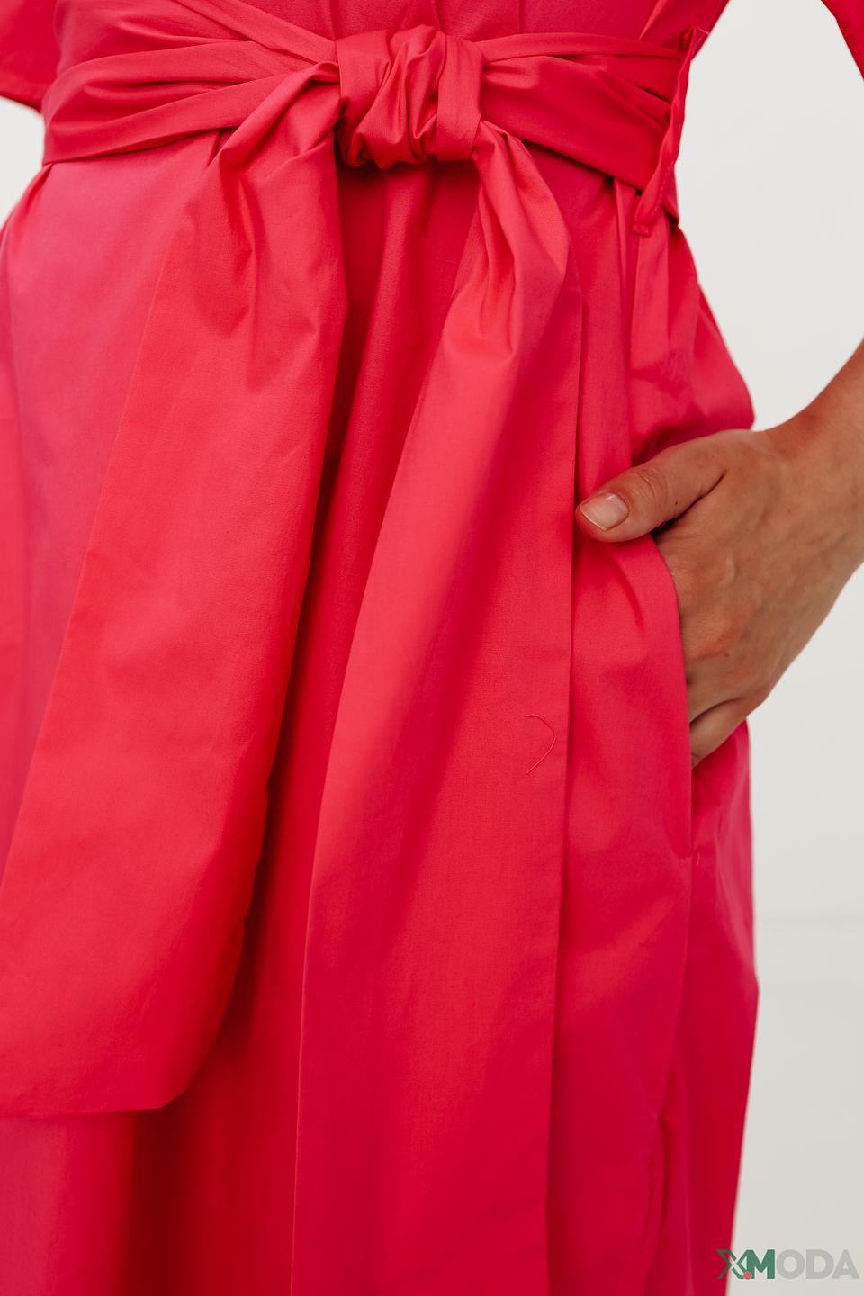 Платье Oui с рукавами-фонариками фуксия