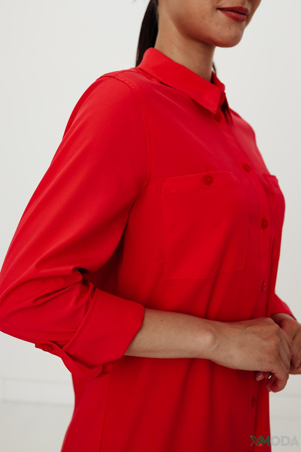 Платье-рубашка Olsen красное