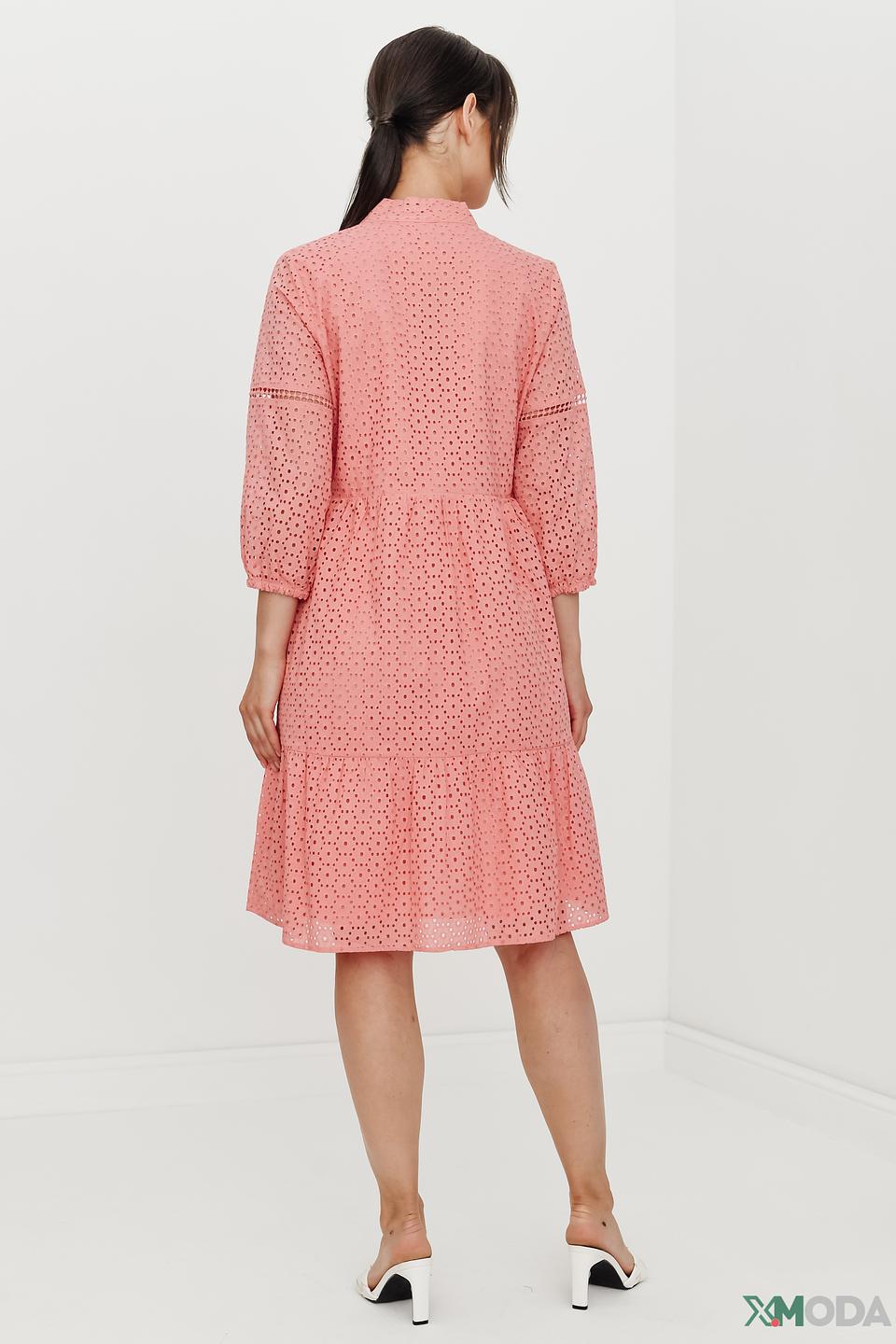 Платье Olsen персиковое с вышивкой