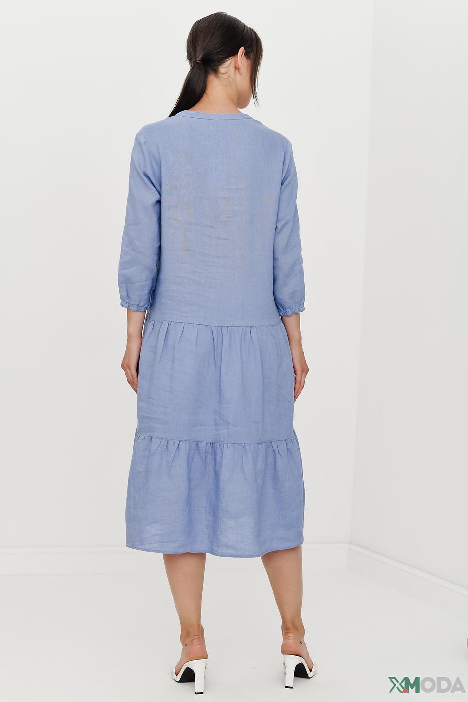 Платье Olsen льняное голубое