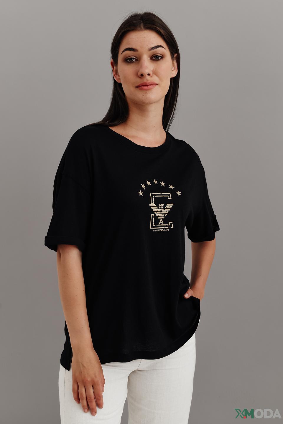 Футболка Emporio Armani чёрная с логотипом