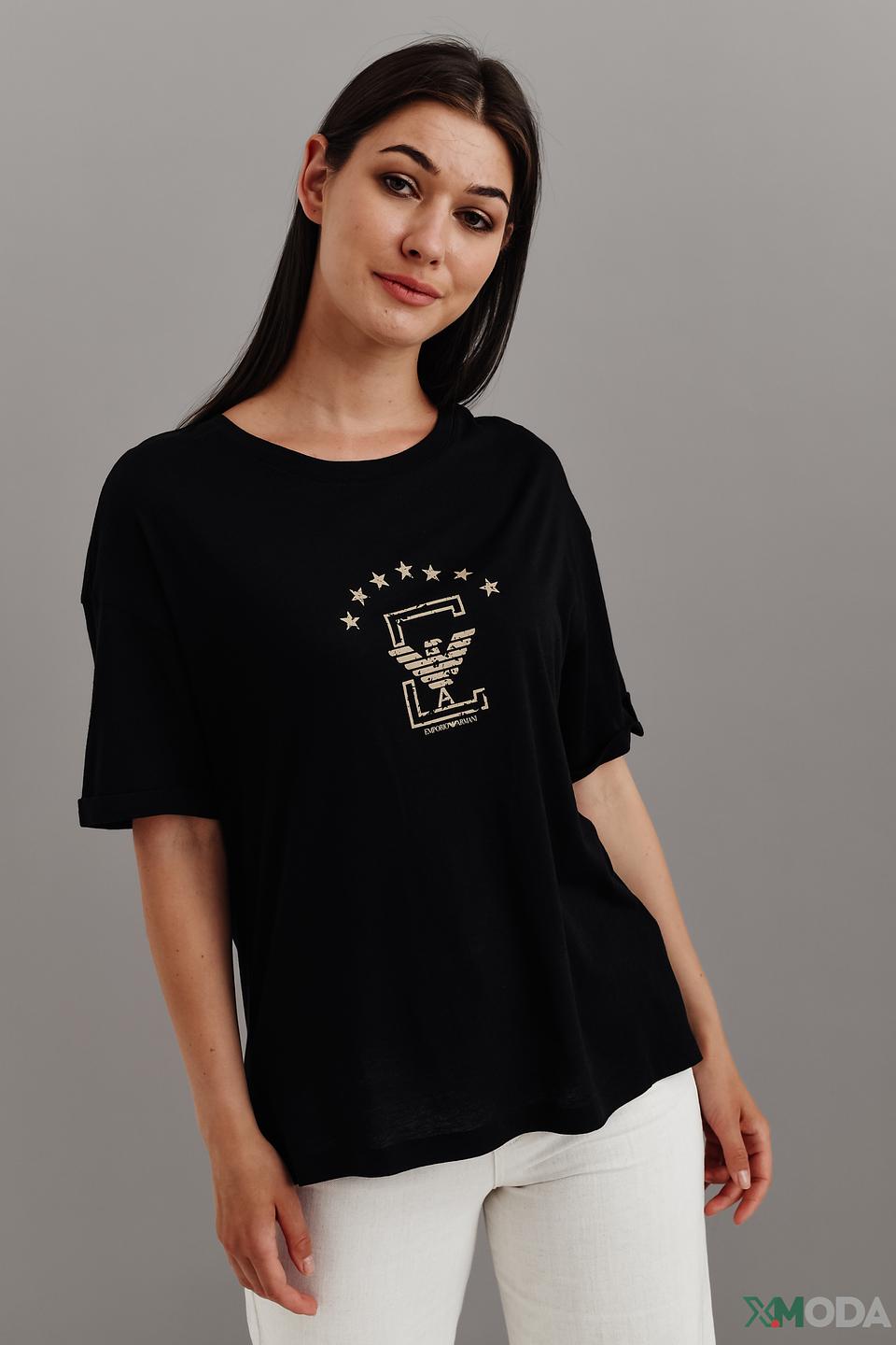 Футболка Emporio Armani чёрная с логотипом