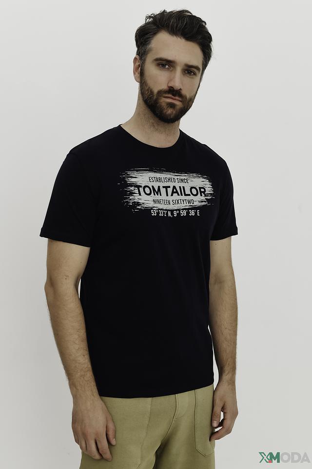 Футболка Tom Tailor с логотипом чёрная