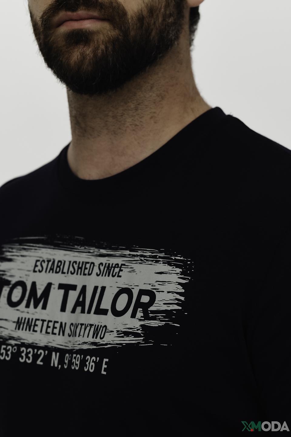 Футболка Tom Tailor с логотипом чёрная