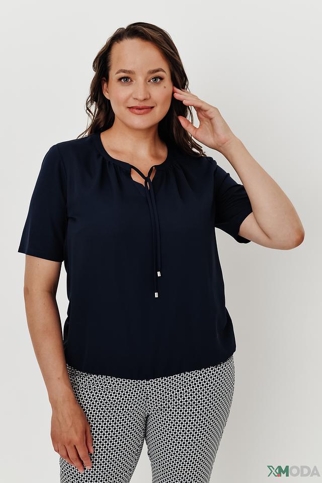 Блуза Frank Walder с завязками темно-синяя