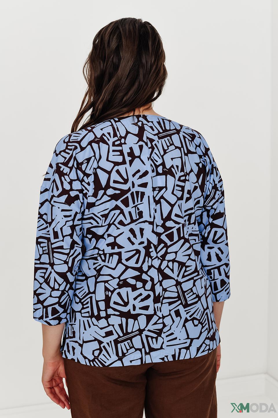 Блуза Be Yourself с принтом голубой