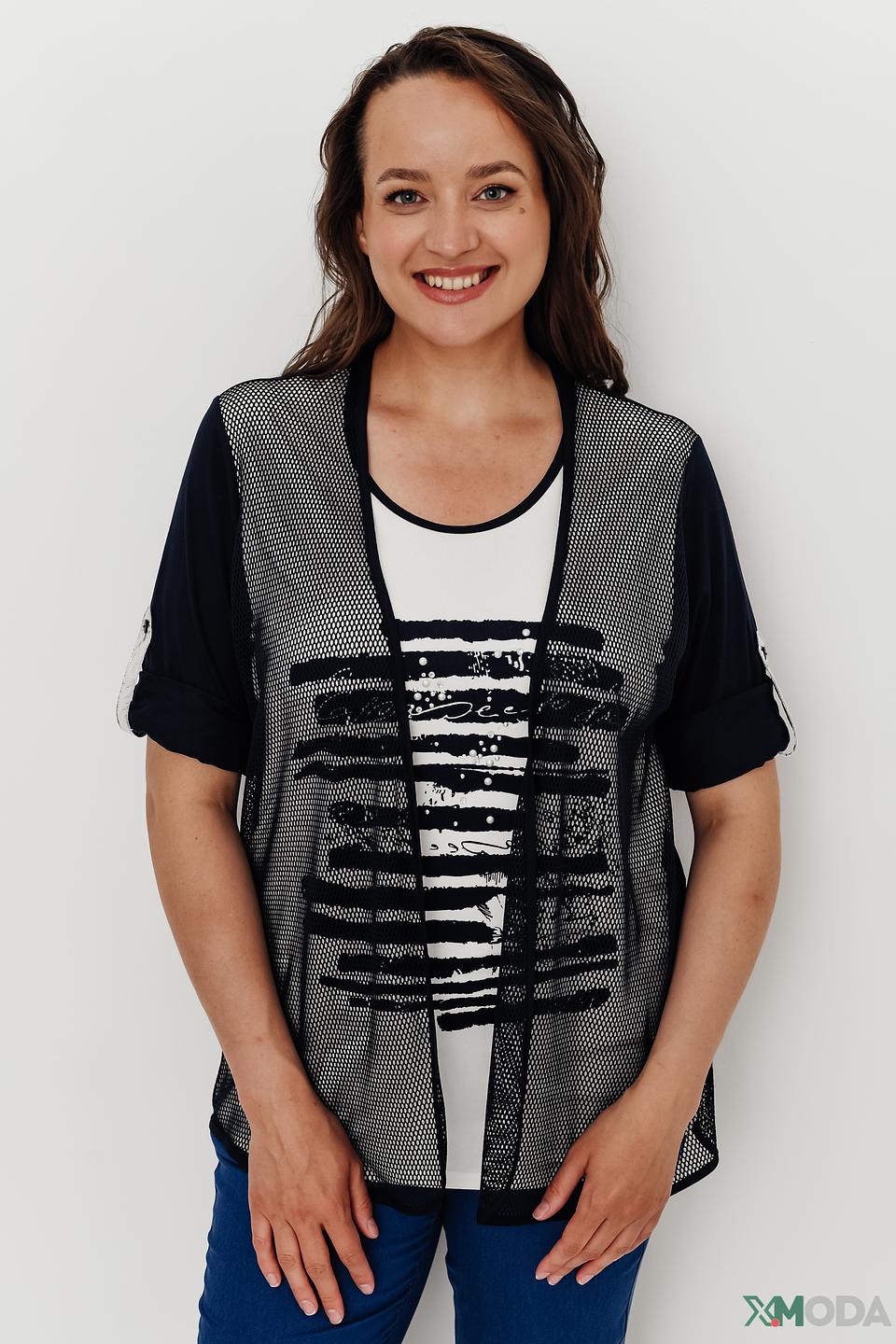 Блуза Frank Walder с сеткой чёрный
