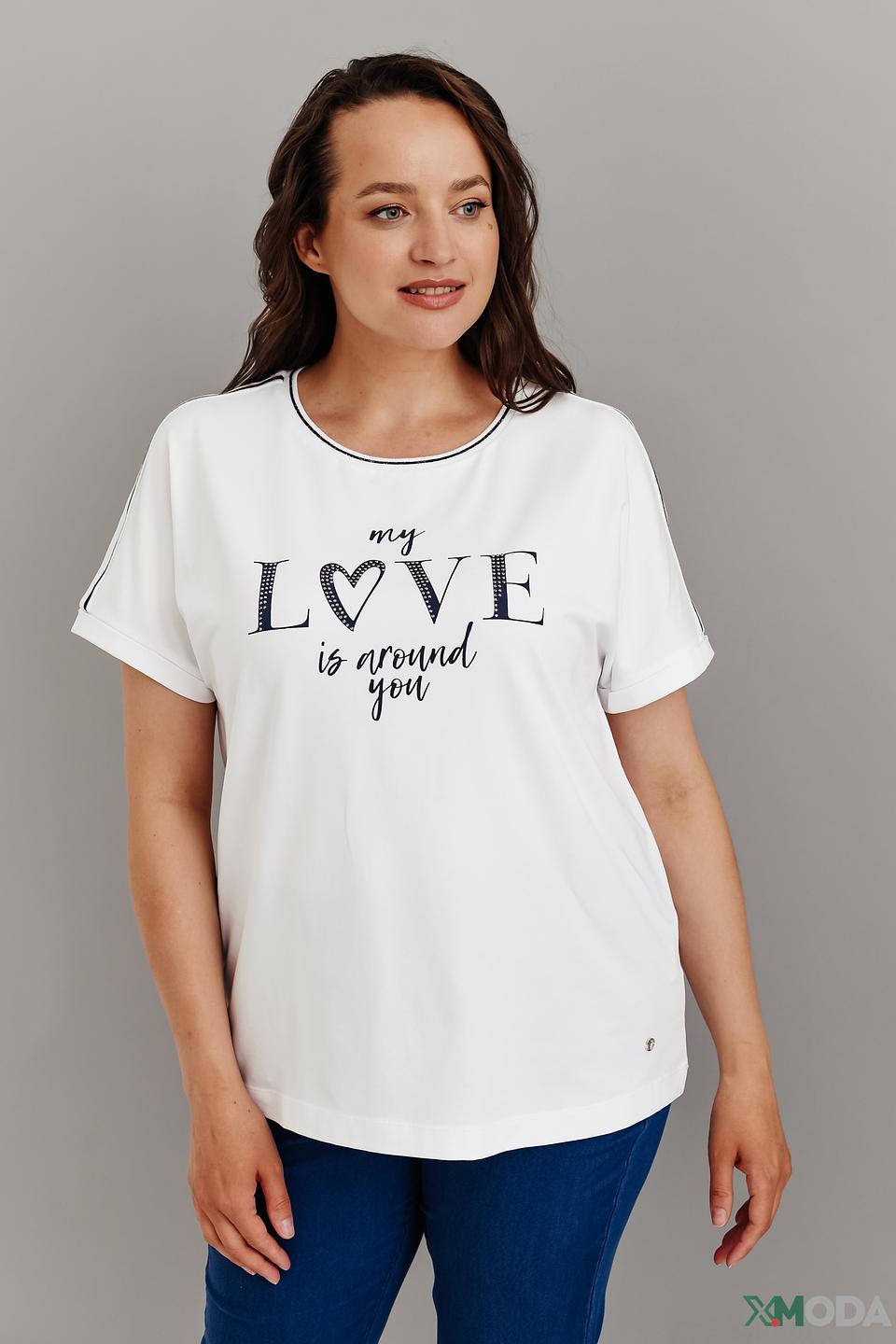 Футболка Frapp с принтом LOVE белый