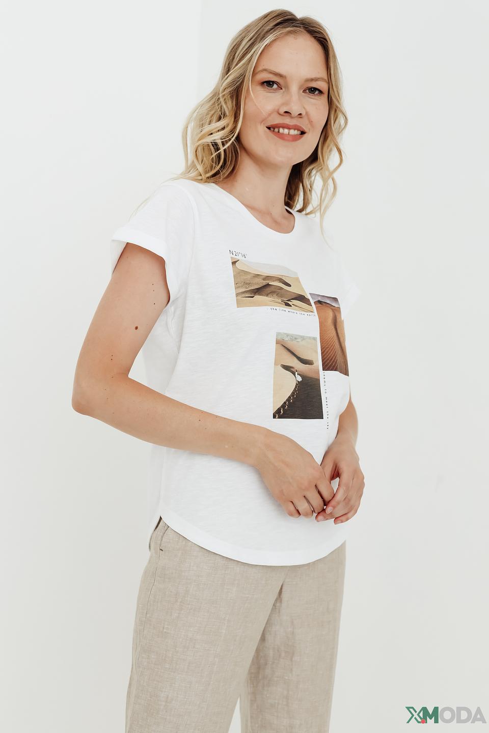 Футболка Taifun с принтом белая