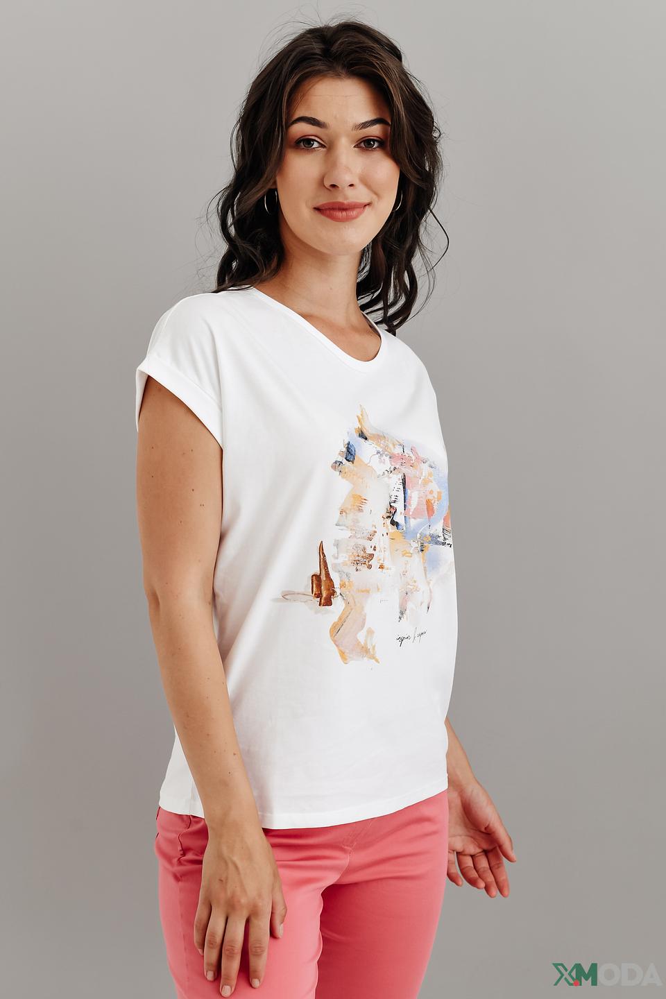 Футболка Cinque с принтом белая