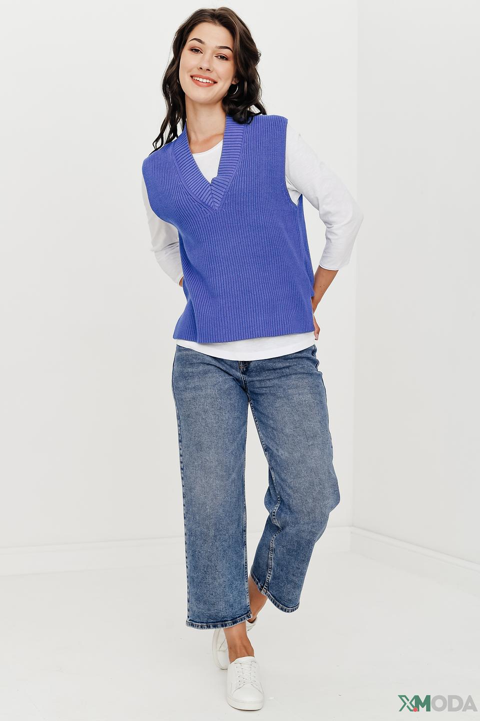 Жилет Bianca вязаный синий