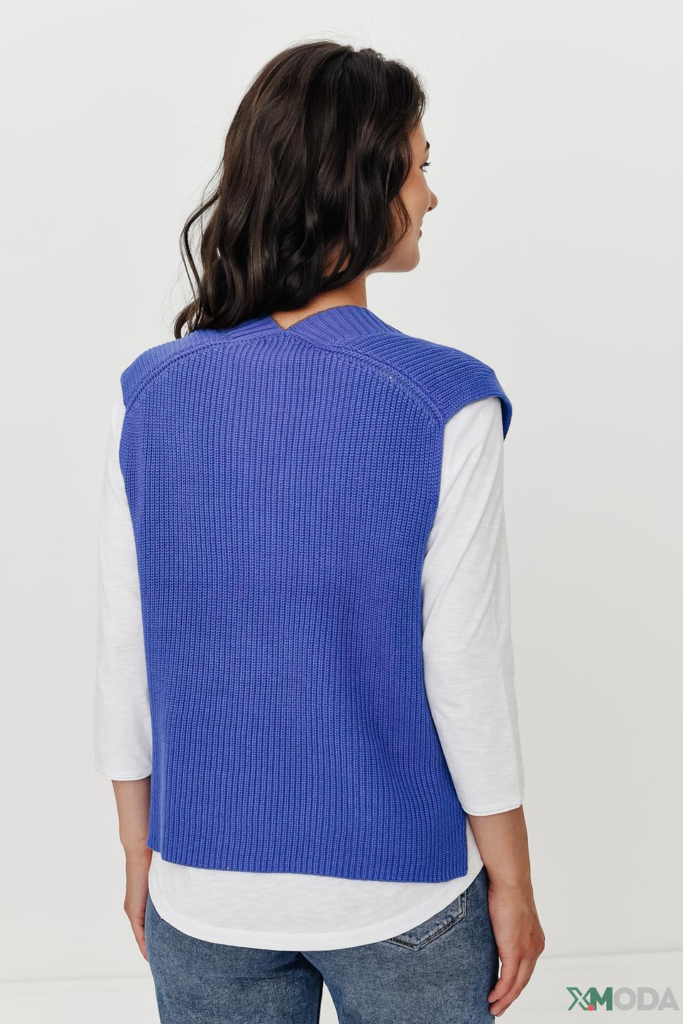 Жилет Bianca вязаный синий