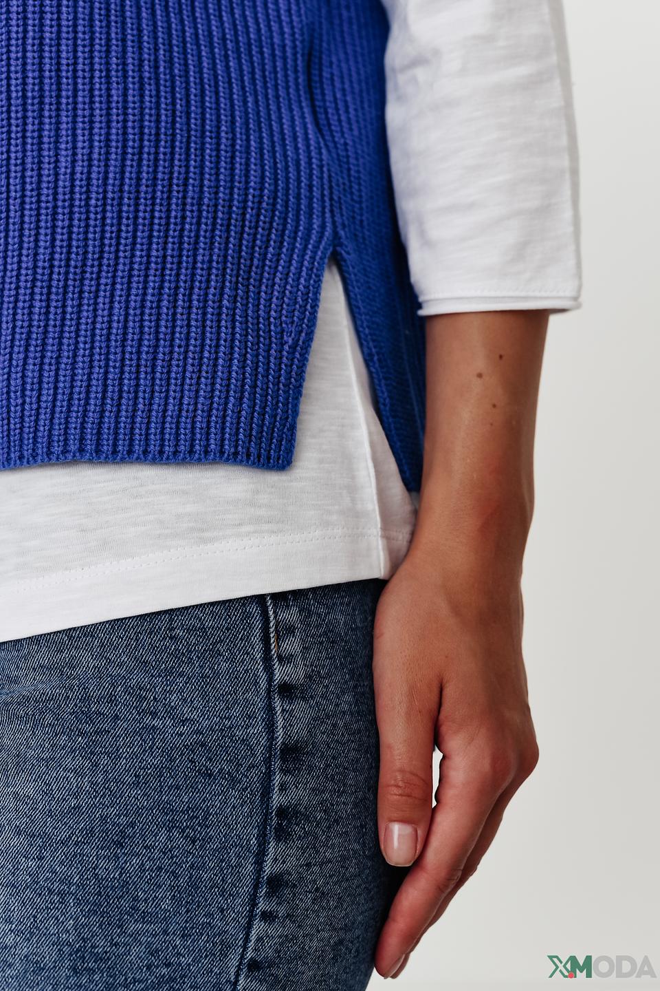 Жилет Bianca вязаный синий