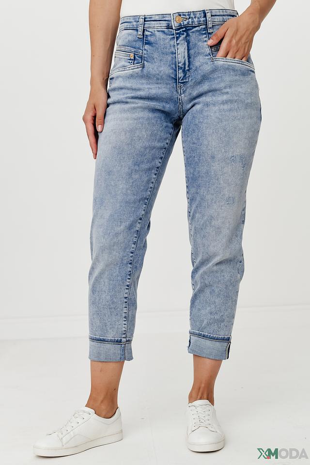 Джинсы MAC с потертостями голубые