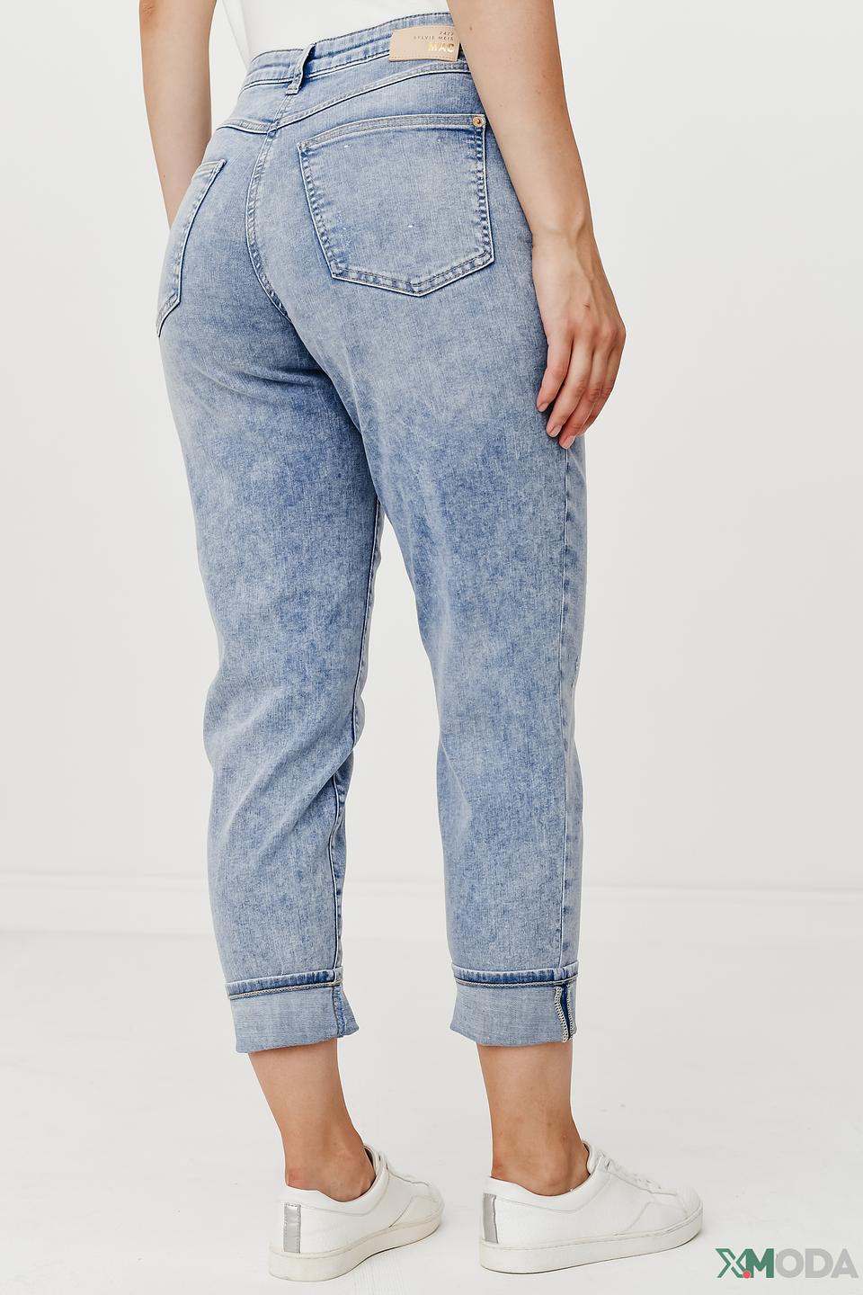 Джинсы MAC с потертостями голубые