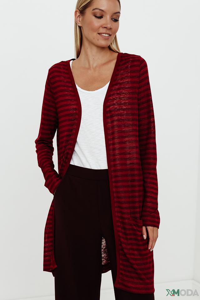 Кардиган Gerry Weber в полоску бордовый
