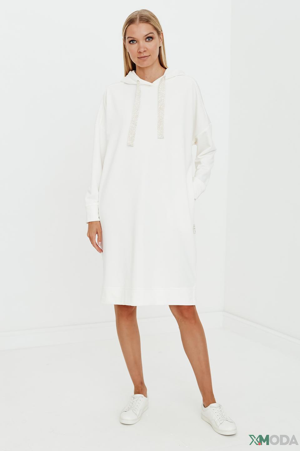 Платье Bugatti с капюшоном белое