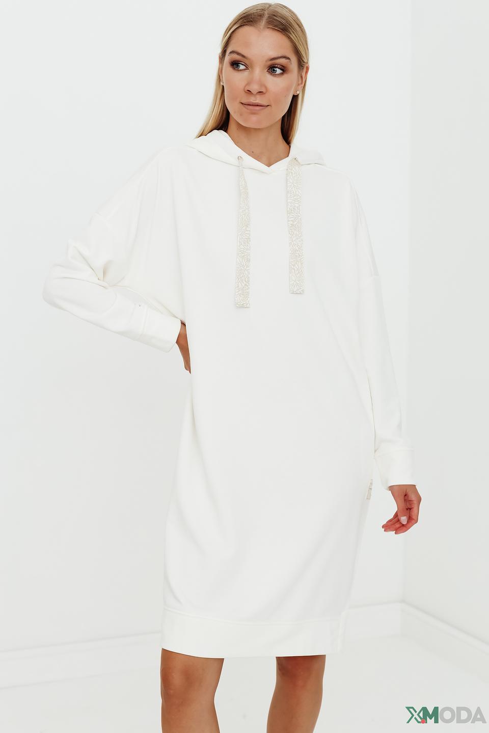 Платье Bugatti с капюшоном белое