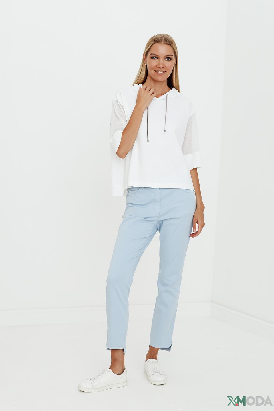 Пуловер Marc Cain с капюшоном белый