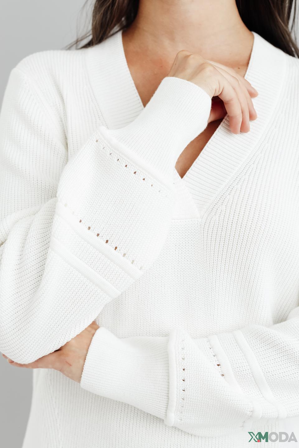 Пуловер Olsen V-образный белый