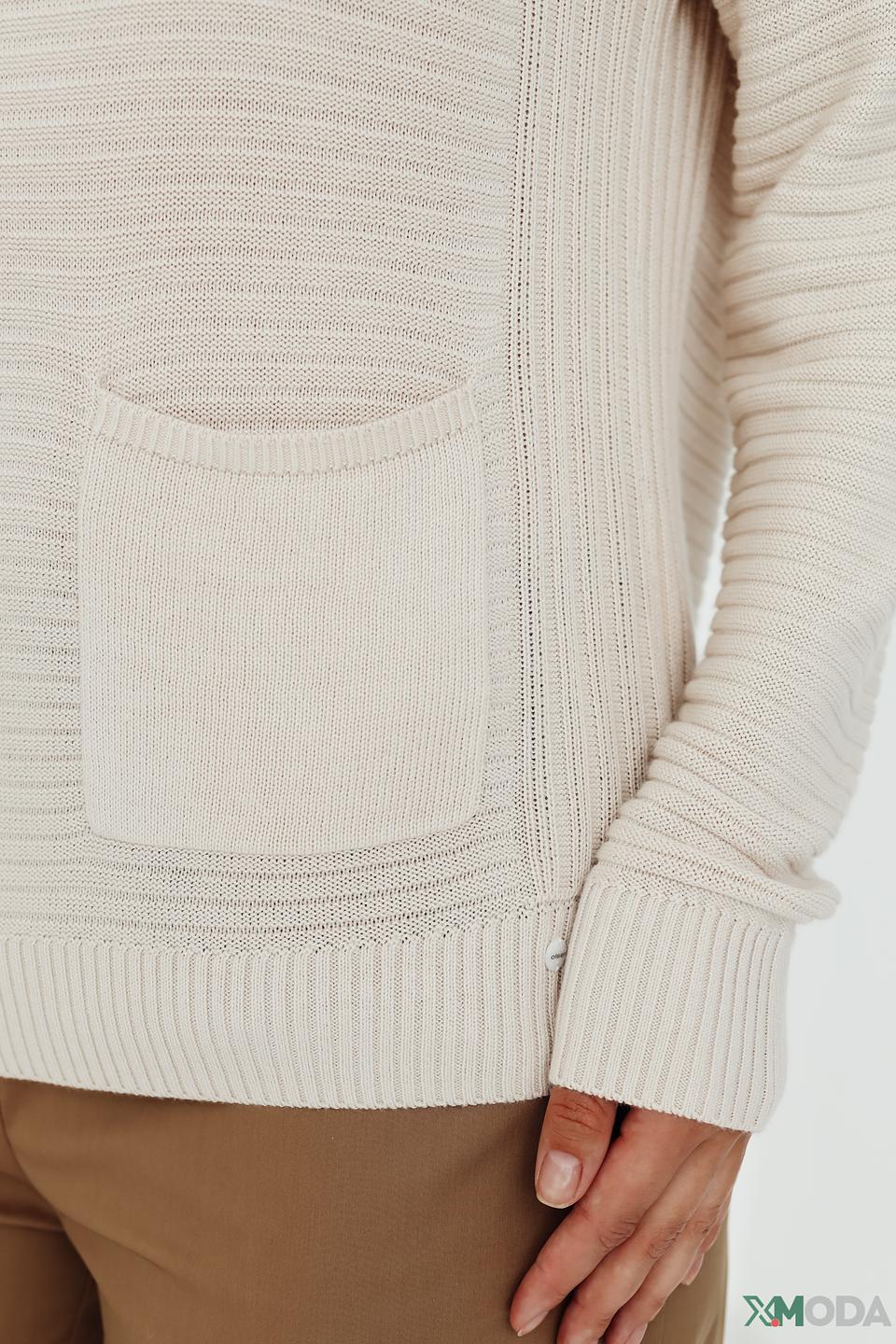 Пуловер Olsen бежевый с карманом