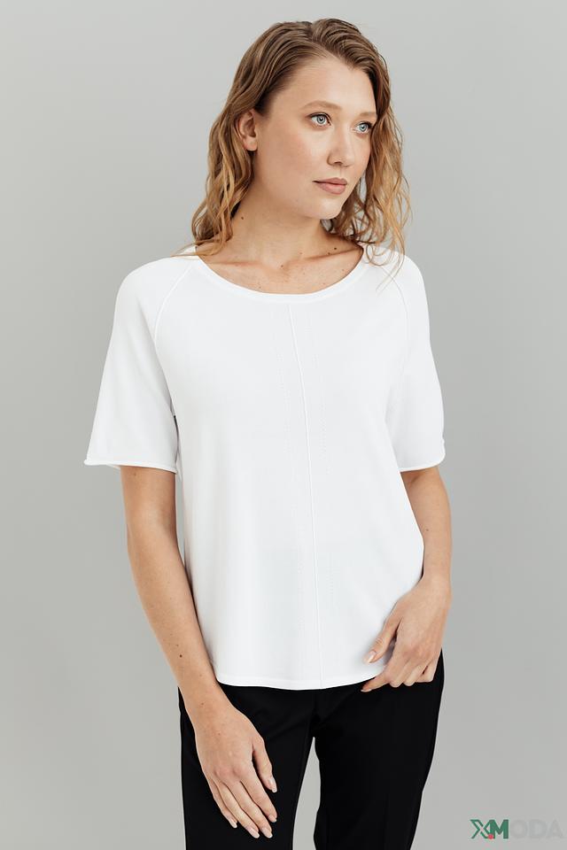 Пуловер Bianca белый с коротким рукавом