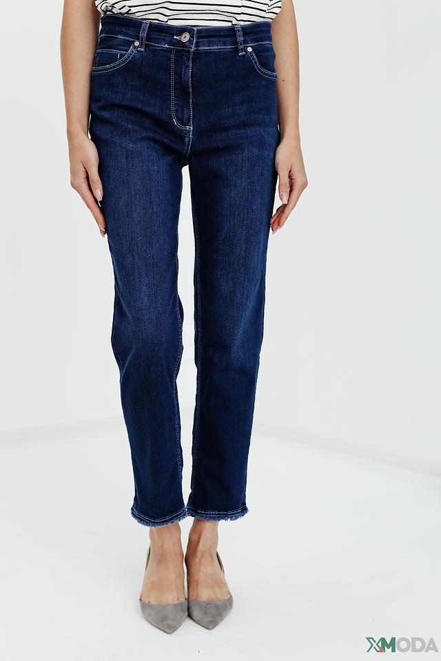 Джинсы Olsen с необработанным краем синие