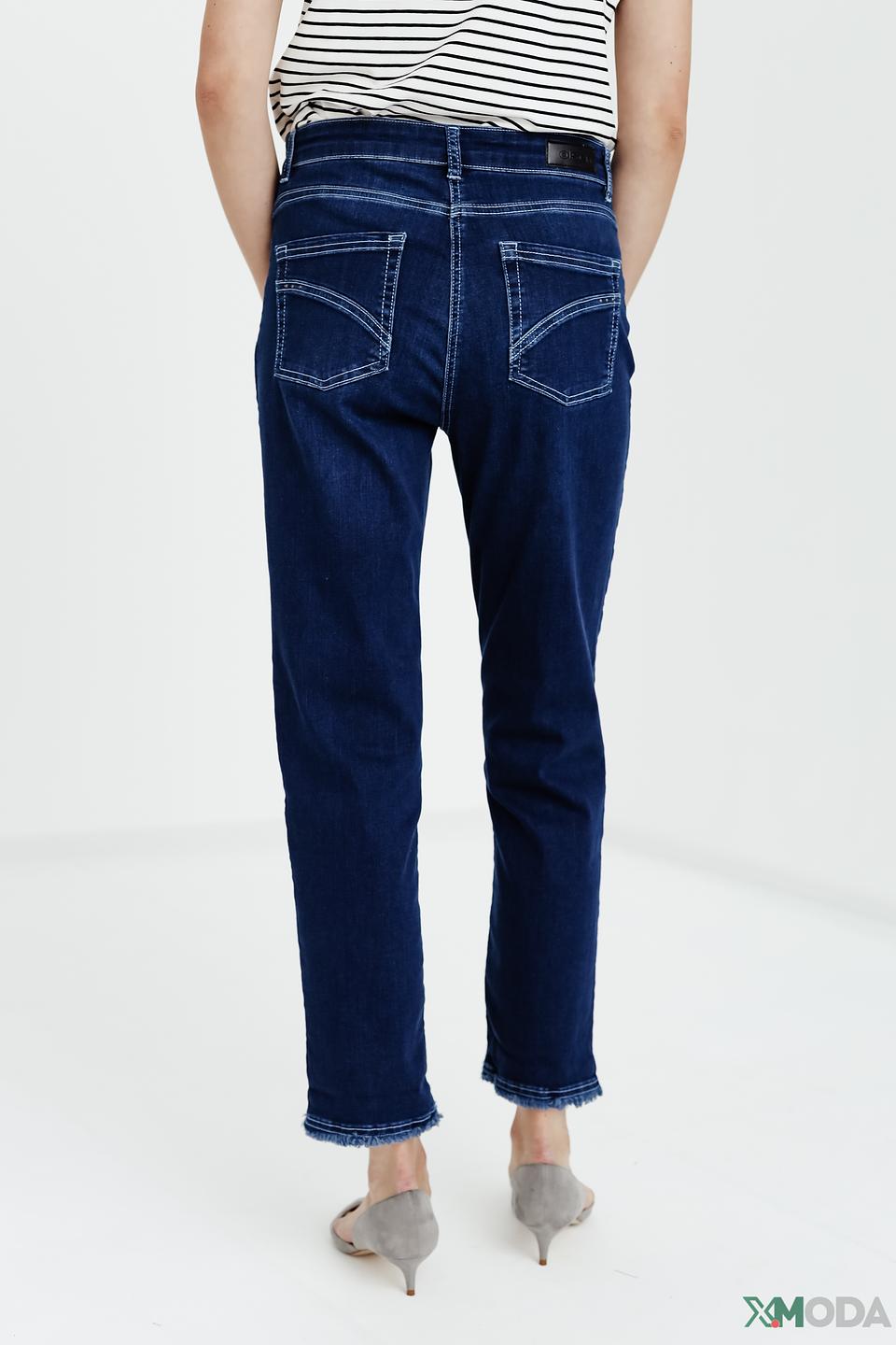 Джинсы Olsen с необработанным краем синие