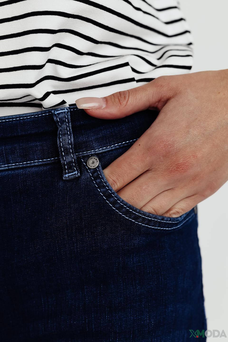 Джинсы Olsen с необработанным краем синие