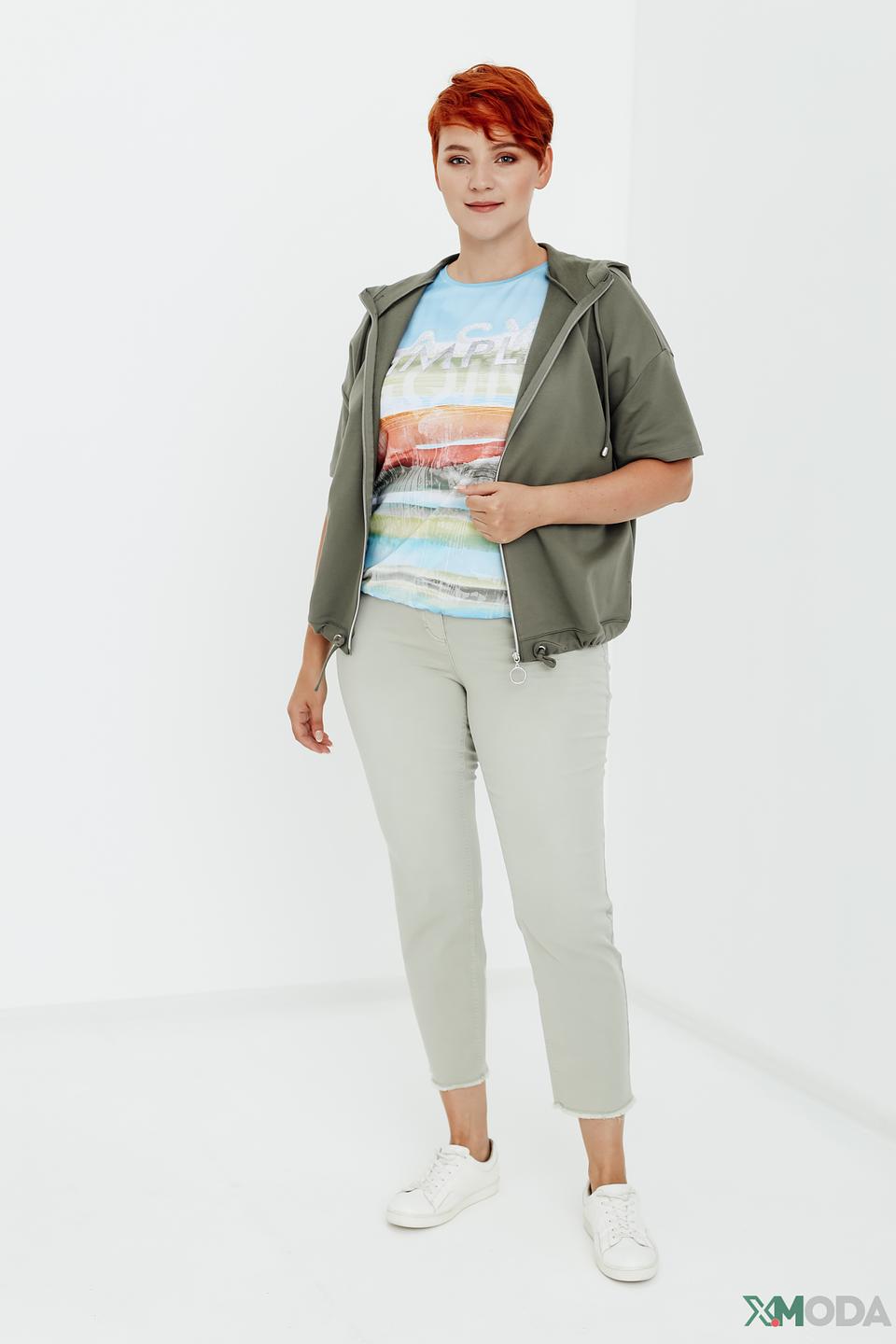 Брюки Samoon серые с необработанным краем