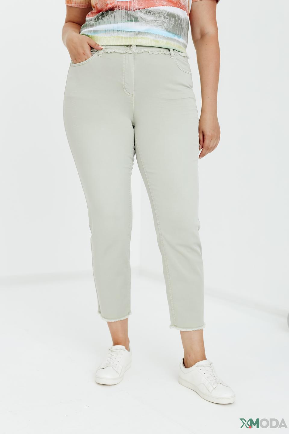 Брюки Samoon серые с необработанным краем